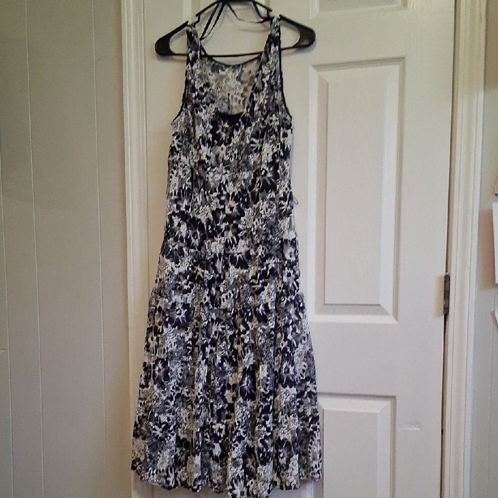 Floral Black and White Women's Dress